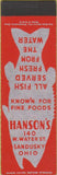 Matchbook Cover - Hanson's Seafood Sandusky OH SAMPLE Midget