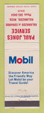 Matchbook Cover - Mobil oil gas Paul Jones Kalamazoo MI