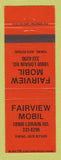 Matchbook Cover - Mobil oil gas Fairview