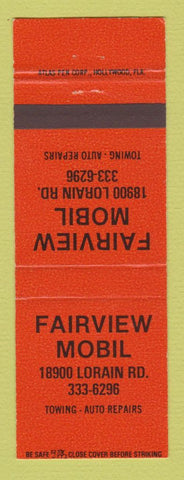 Matchbook Cover - Mobil oil gas Fairview