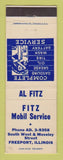 Matchbook Cover - Mobil oil gas Fitz Freeport IL LAMINATED