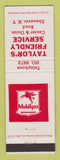 Matchbook Cover - Mobil oil gas Taylor's Ebenezer NY