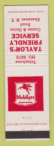 Matchbook Cover - Mobil oil gas Taylor's Ebenezer NY