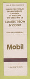 Matchbook Cover - Mobil oil gas Lincoln Matteson IL SAMPLE
