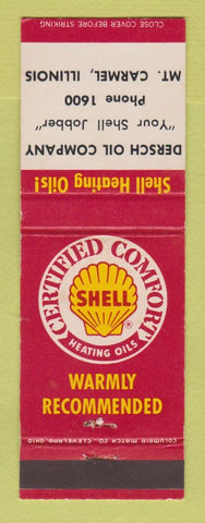 Matchbook Cover - Shell oil gas Dersch Mount Carmel IL