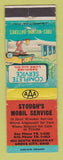 Matchbook Cover - Mobil oil gas Stough's Grove City OH WORN
