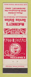 Matchbook Cover - Mobil oil gas McKinney's Davenport IA