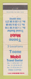 Matchbook Cover - Mobil oil gas Toone  WEAR