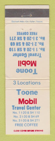 Matchbook Cover - Mobil oil gas Toone  WEAR