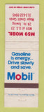 Matchbook Cover - Mobil oil gas M59 WORN