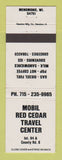 Matchbook Cover - Mobil oil gas Red Cedar Travel Center Menomonie WI