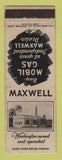Matchbook Cover - Mobil oil gas Maxwell WEAR LAMINATED