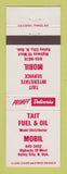 Matchbook Cover - Mobil oil gas Tait Fuel & Oil Valley City ND