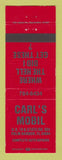 Matchbook Cover - Mobil oil gas Carl's Palm Harbor FL