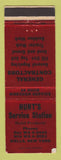 Matchbook Cover - Mobil oil gas Hunt's Wells NY Contractors WEAR
