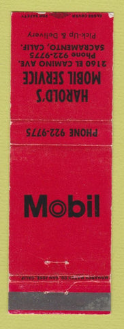 Matchbook Cover - Mobil oil gas Harold's Sacramento CA WEAR
