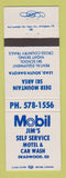 Matchbook Cover - Mobil oil gas Jim's Deadwood SD Deer Mountain Skiing Lead
