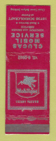Matchbook Cover - Mobil oil gas Clucas  WEAR LAMINATED