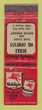 Matchbook Cover - Mobil oil gas Burke River Forest Oak Park IL? WORN LAMINATED