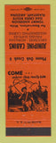 Matchbook Cover - Mobil oil gas Junipine Cabins Flagstaff AZ ORANGE