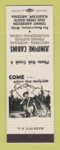 Matchbook Cover - Mobil oil gas Junipine Cabins Flagstaff AZ WHITE