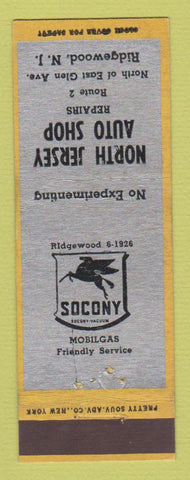 Matchbook Cover - Mobil oil gas North Jersey Ridgewood NJ