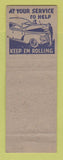 Matchbook Cover - Mobil oil gas Harry's Magonila Smithville TX low phone #