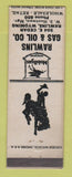 Matchbook Cover - Mobil oil gas Rawlins WY LAMINATED