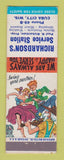 Matchbook Cover - Mobil oil gas Richardson's Cuba City WI hillbilly