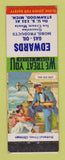 Matchbook Cover - Mobil oil gas Edwards Stanwood MI LAMINATED