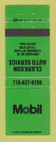 Matchbook Cover - Mobil oil gas Clarkson NY