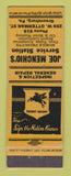 Matchbook Cover - Mobil oil gas Joe Menchio's Greensburg PA YELLOW LAMINATED