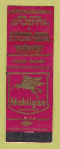 Matchbook Cover - Mobil oil gas Lange's Cheyenne WY WEAR LAMINATED