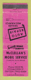 Matchbook Cover - Mobil oil gas McClellan's Dayton OH WEAR