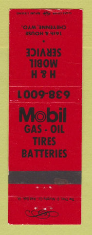 Matchbook Cover - Mobil oil gas H&H Cheyenne WY