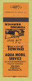 Matchbook Cover - Mobil oil gas Aqua Service Des Plaines IL