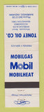 Matchbook Cover - Mobil oil gas Toney Marengo IN