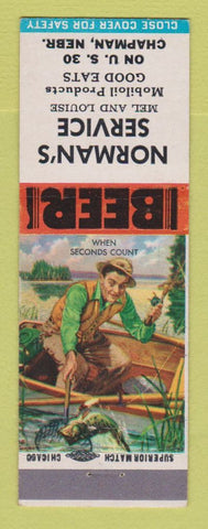 Matchbook Cover - Mobil oil gas Norman's Chapman NE