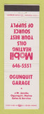 Matchbook Cover - Mobil oil gas Ogunquit Garage ME