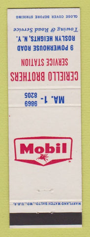 Matchbook Cover - Mobil oil gas Ceriello Brothers Roslyn Heights NY