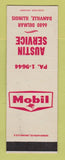 Matchbook Cover - Mobil oil gas Austin Danville IL LAMINATED