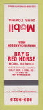 Matchbook Cover - Mobil oil gas Ray's Red Horse