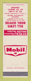 Matchbook Cover - Mobil oil gas Bill Lewis Edmond