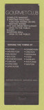 Matchbook Cover - Gourmet Club Culinary Arts School Minuteman Lexington MA