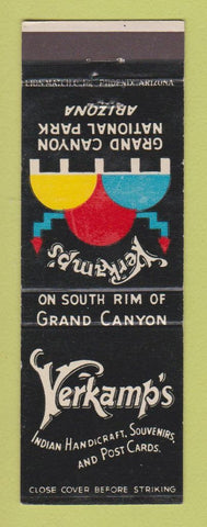 Matchbook Cover Verkamp's Indian Crafts Post Cards Grand Canyon National Park AZ