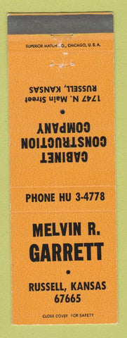 Matchbook Cover - Melvin Garrett Cabinet Construction Russell KS