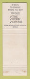 Matchbook Cover - GMAC Time Payment Plan Cars Australia