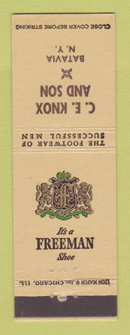 Matchbook Cover - Freeman Men's Shoes CE Knox Batavia NY