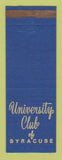 Matchbook Cover - University Club of Syracuse NY WEAR