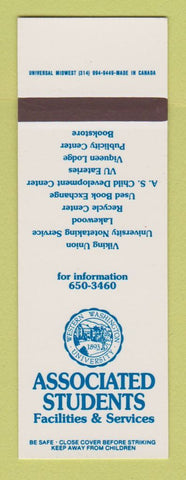 Matchbook Cover - Western Washington University Lakewood WA sAMPLE